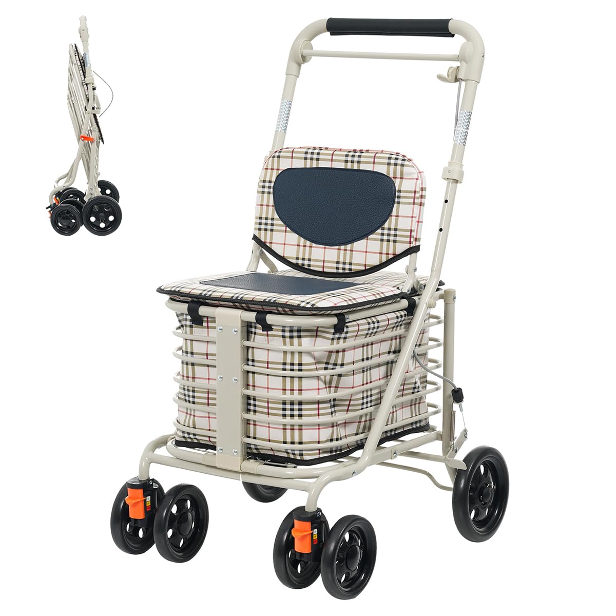Amazon | Kennkari シルバーカー 軽量 折りたたみ 手押し車 老人用