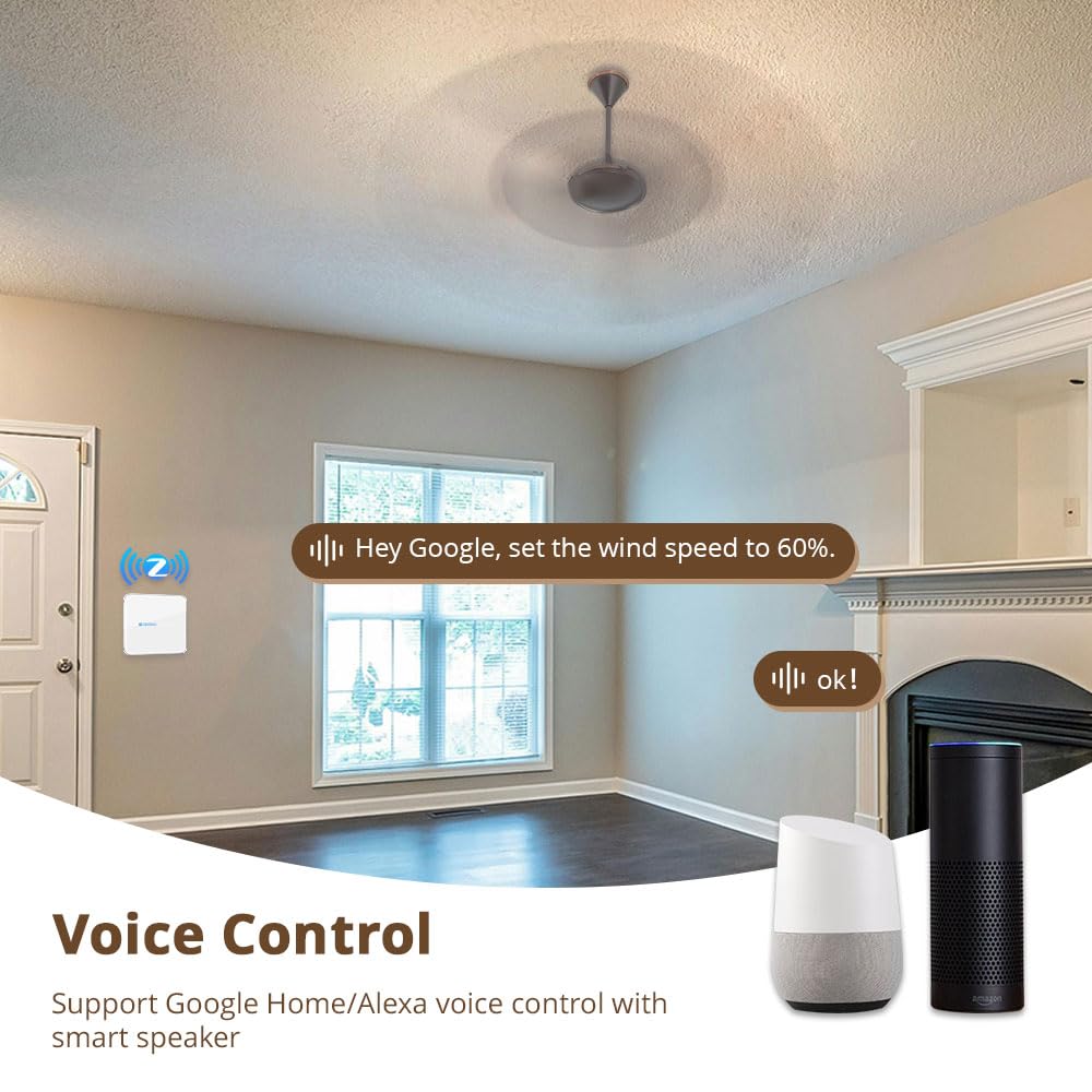 Yagusmart Tuya Zigbee Smart Fan Switch, Speed Control, Works with Alexa and Google (Neutral Wire Required, Zigbee Hub Needed) - Image 2