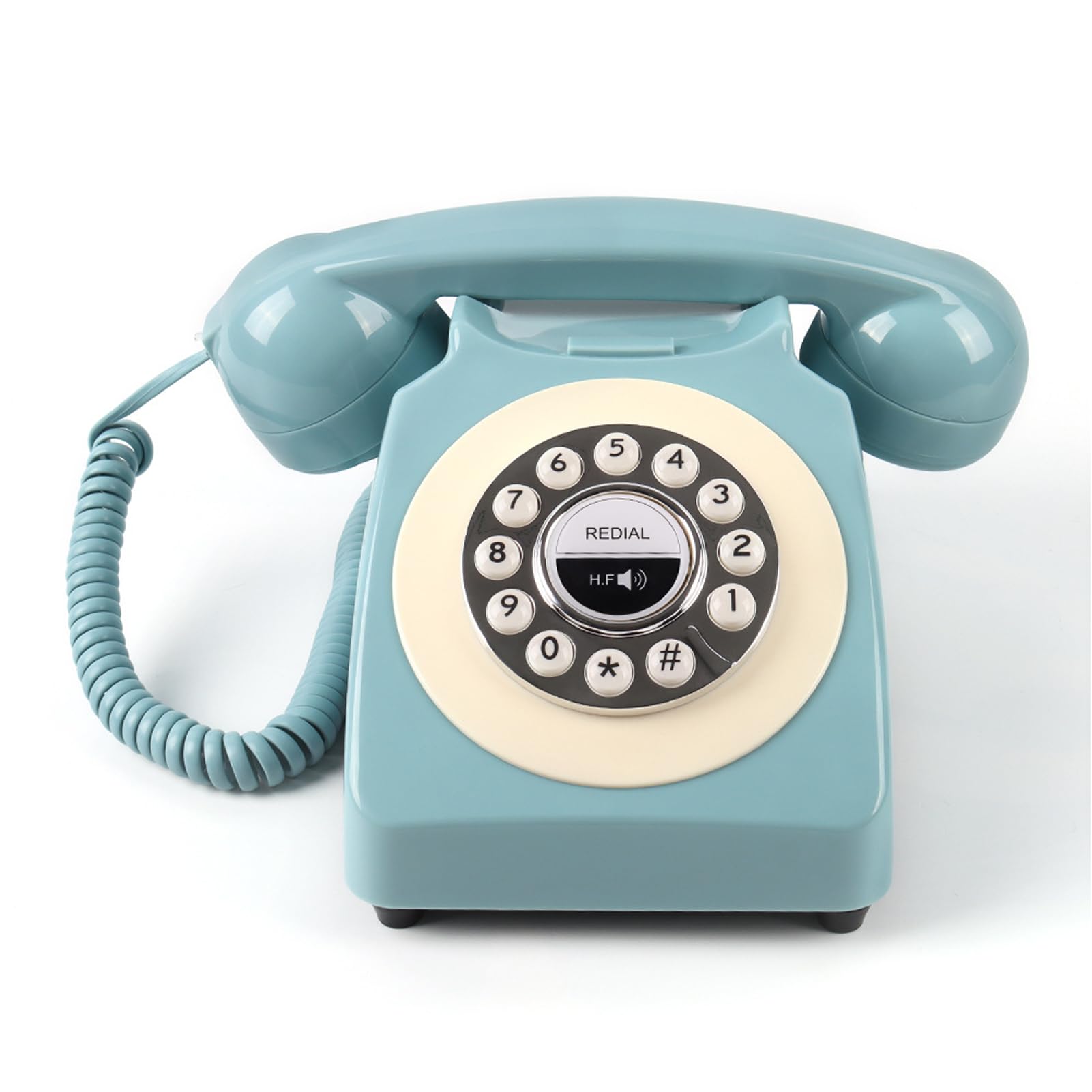 Bluetooth-Retro-Telefon, Vintage-Tischtelefon mit USB-Ladefunktion, Freisprechfunktion und Musikwiedergabe für das Homeoffice (Blue)