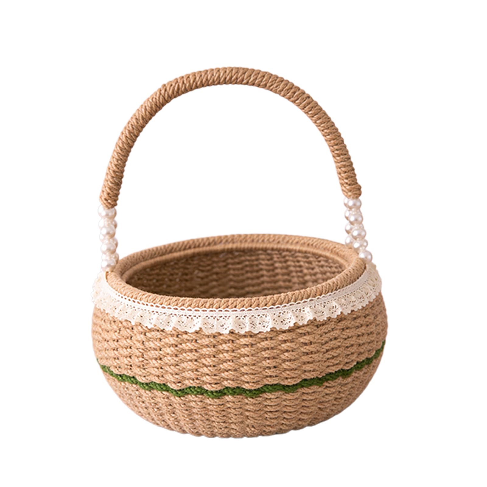 Handwoven Fiber Holder Ideal As Decorative Item or Practical Storage Round Woven Basket