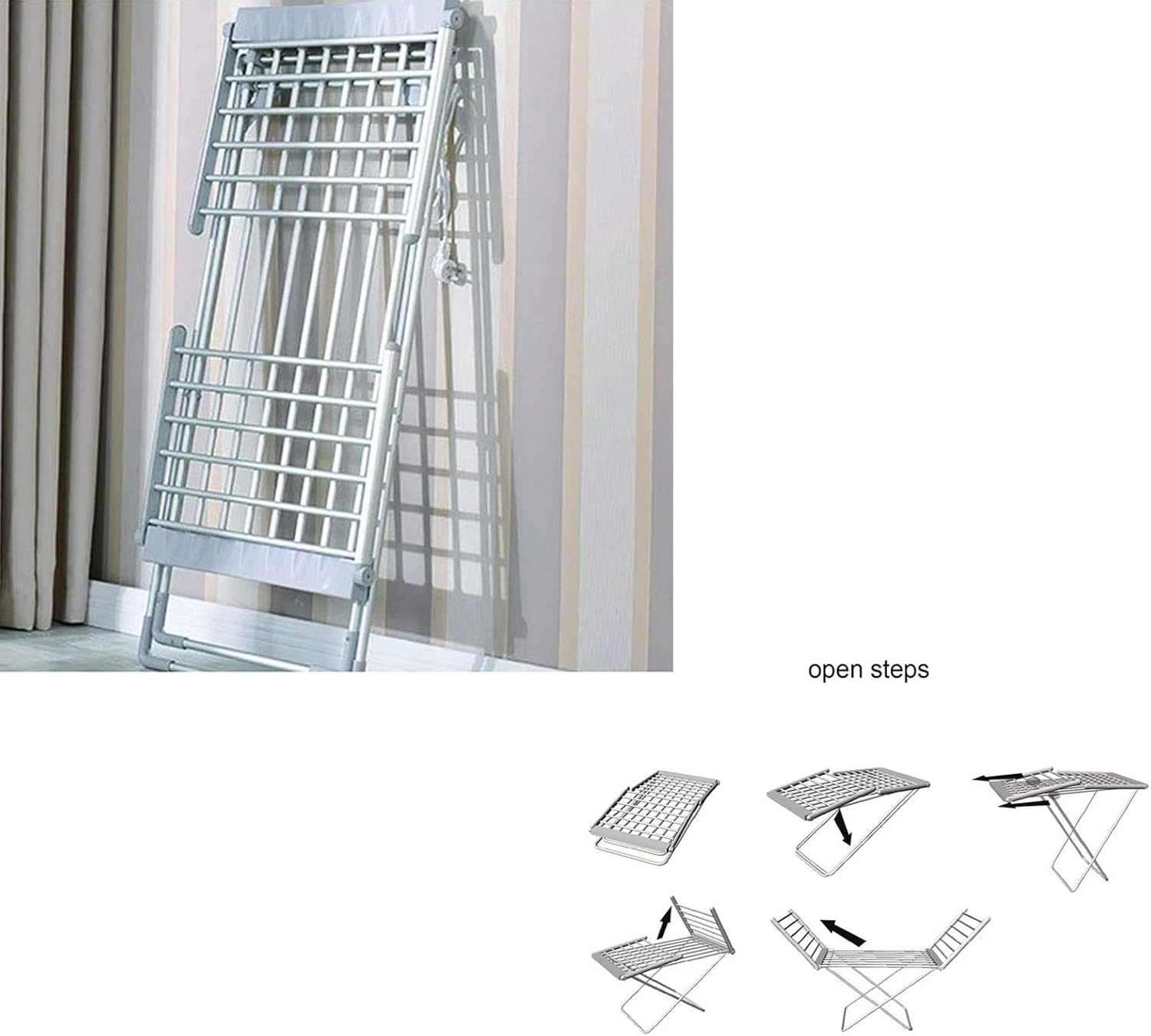 Heated Clothes Drying Racks - Heated Clothes Airer for Towel Shirts Bed Sheets Dry,Efficient Foldable Electric Drying Rack with Waterproof Power Switch,for Easy Storage Dry Saves Energy Interesti