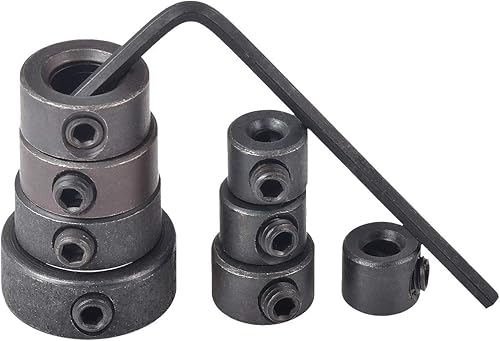 KATUR 8 piezas de broca de carpintería de profundidad, collares de parada de anillo, posicionador con llave hexagonal para apretar y parar, juego de