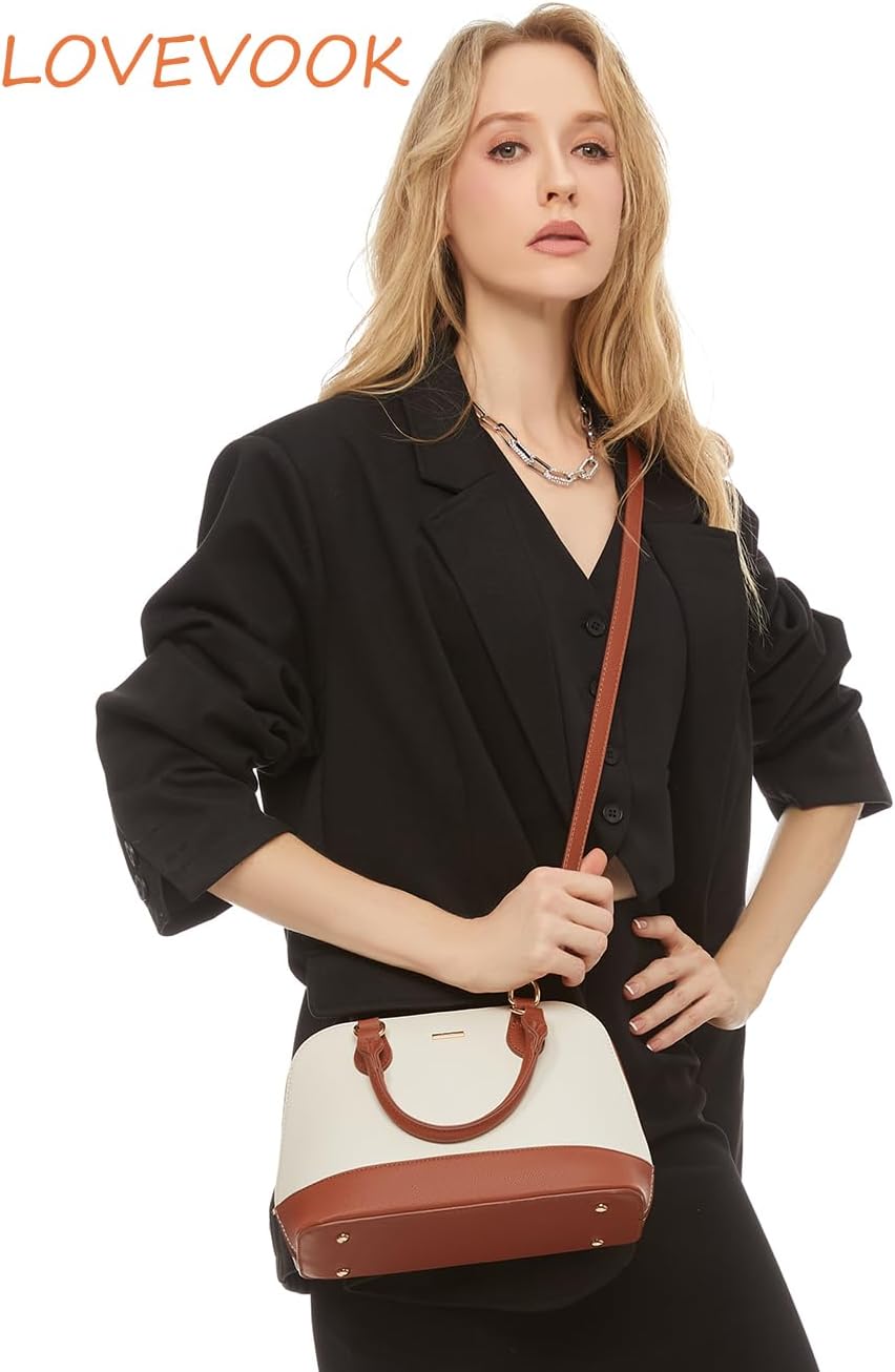 LOVEVOOK Purse for Women Small Crossbody Bags Classic Double Zip Top Handle Dome Satchel Bag - Image 7