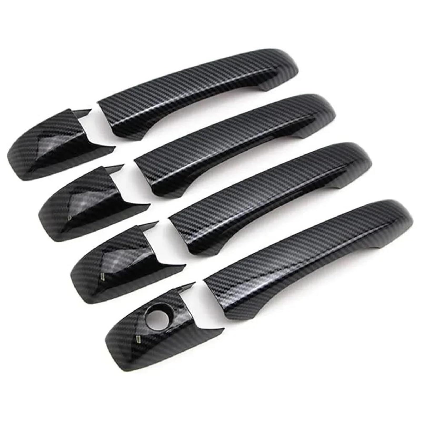 HETEVSCCK for Jeep for Grand Cherokee 2011-2021 Exterior Smart Door Handle Protective Frame Cover Trim with Smartkey ABS 1 Set(Carbon Normal)