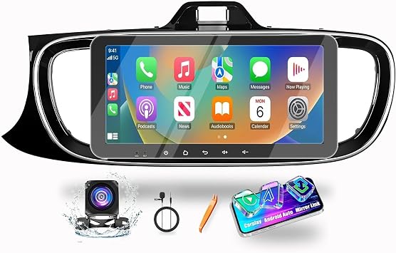 for Kia Soluto Pegas 2017-2025 Octa Core 4G+64G CarPlay Android Auto Navigation Stereo GPS Radio Reverse Camera Display 10.33" QLED Touchscreen Headunit Tablet Pad Media Player, if Applicable