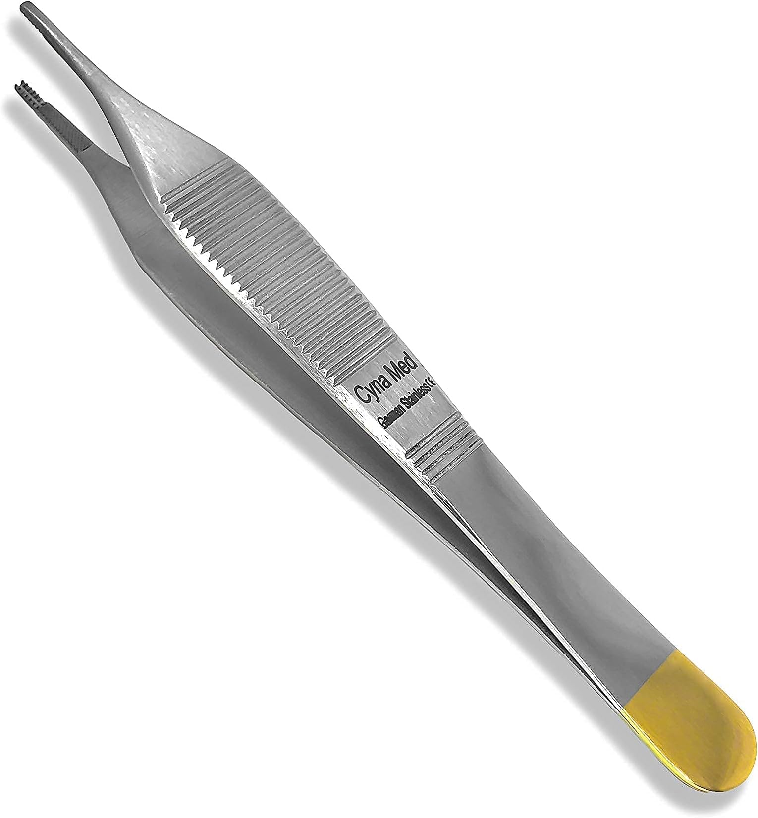 T/C Adson Plastic Surgery Forceps 4.75" Straight Fine Point with Tungsten Carbide Inserts Surgical Veterinary Instruments with Gold Handle (9X9 Teeth, Adson Brown Forceps, TC)