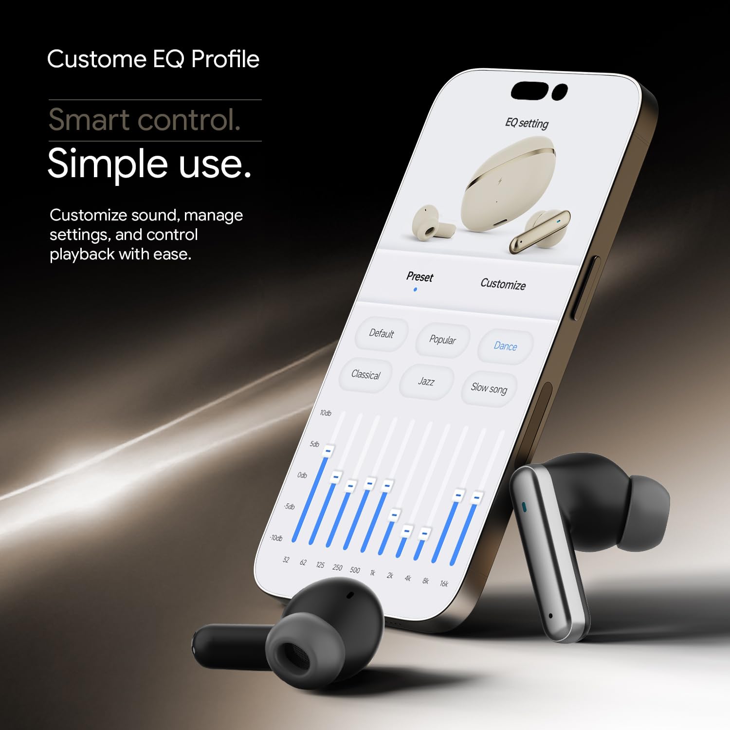 Fire-Boltt Newly Launched Aero Luxe TWS Earbuds with Custom EQ, Bluetooth 5.4 Wireless Earphones, 50H Playtime, Fast Charging Case, 50ms Low-Latency Gaming & Touch Controls Midnight Black — Amazon image 7