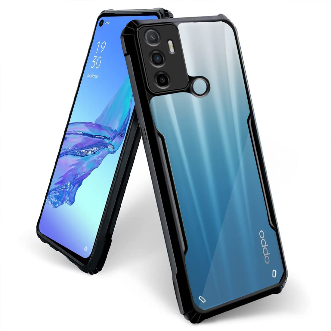 Fashionury Transparent Crystal Clear Hard PC Back Case with TPU Bumper, Military-Grade Drop Protection, Shockproof Anti-Scratch case Cover for Oppo A53 / Oppo A33 (B09XKJNCTX) Amazon Price History, Amazon Price Tracker