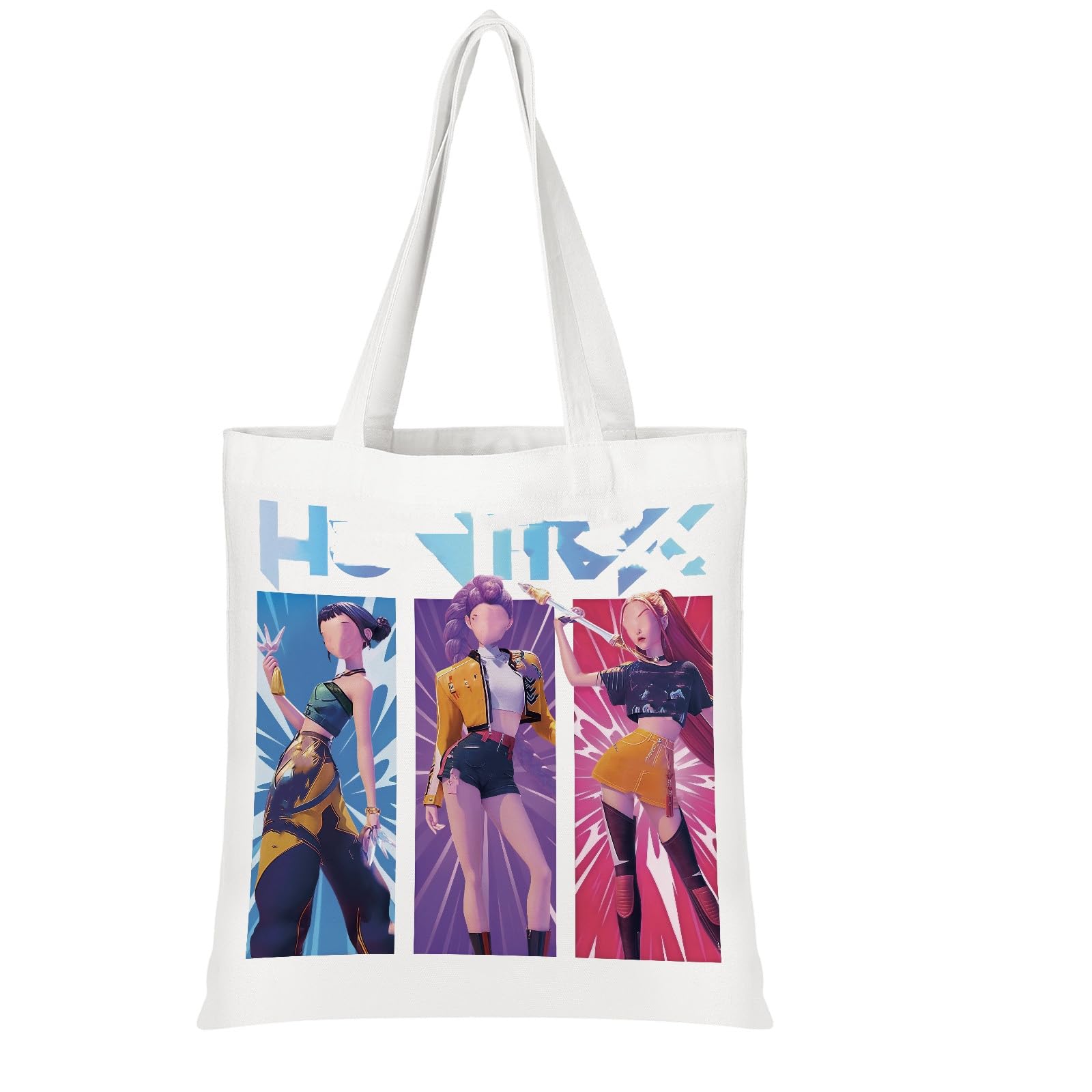 yumcute 1 PCS Kpop Merch Canvas Tote Bag, Reusable Large Tote Bags for Women for Picnics, Village Markets, Coffee Runs, Shoulder Bag with Sturdy Handle for Music Lovers Gift, 40 x 35 cm