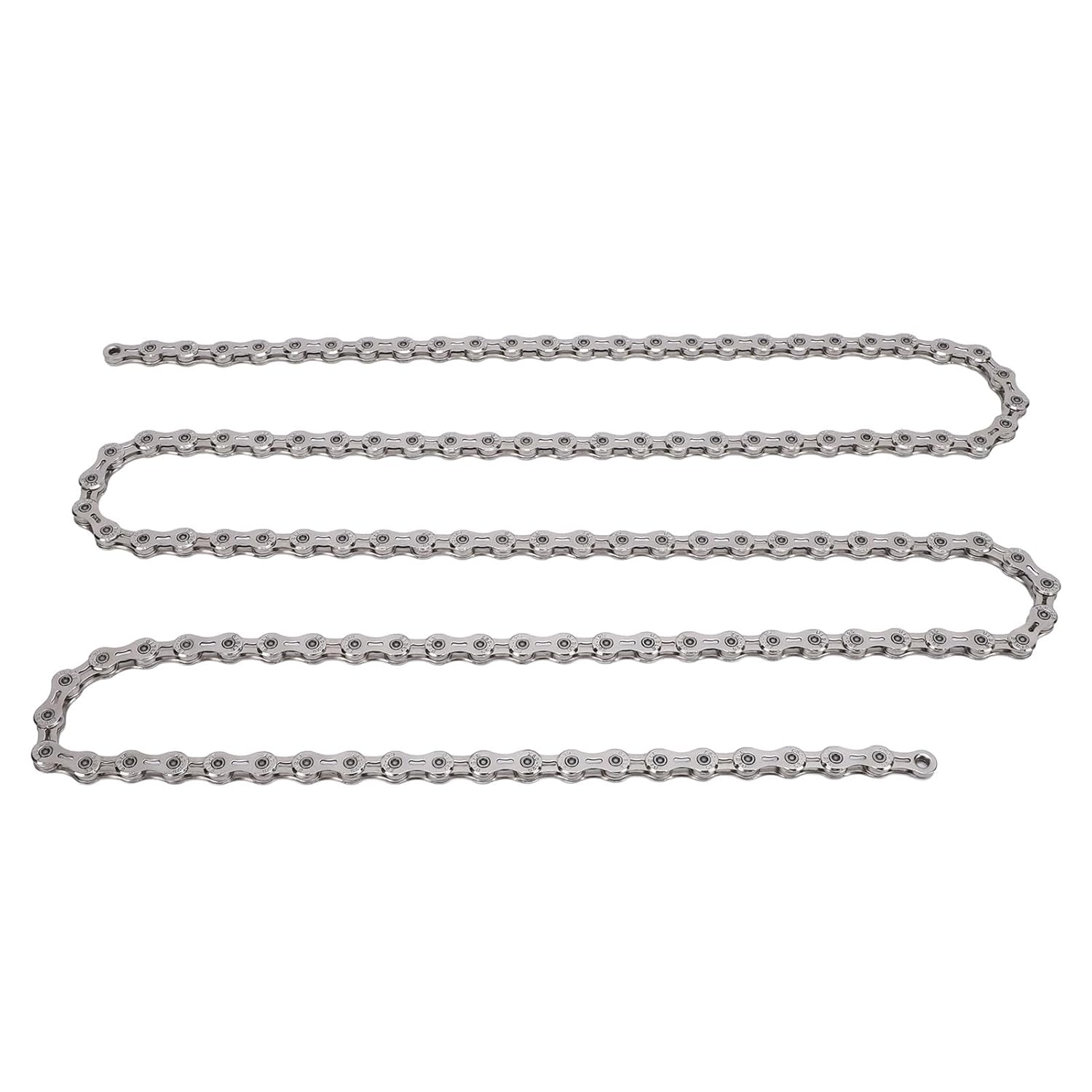 12 Speed Bike Chain Double X Bridge Design Lightweight Mountain Road Bicycle Chain High Strength Medium Carbon Steel with 2 Connectors for Professional Cyclists (Electrosilvering)