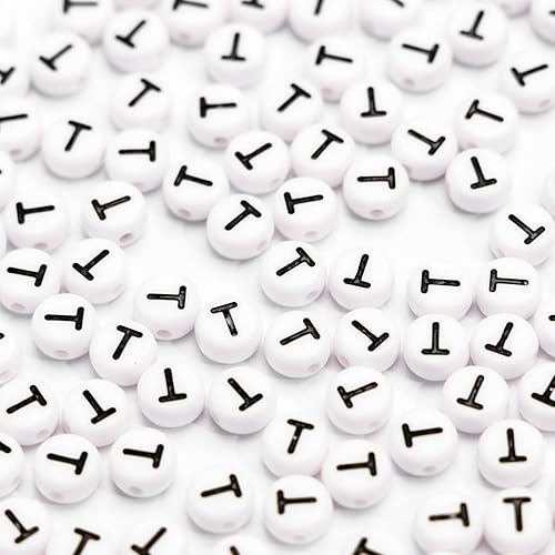 Vista 17 de 500 cuentas acrílicas de letras de 0.236 x 0.157 pulgadas, cuentas del alfabeto para hacer joyas, cuentas de letra C para hacer pulseras, collares