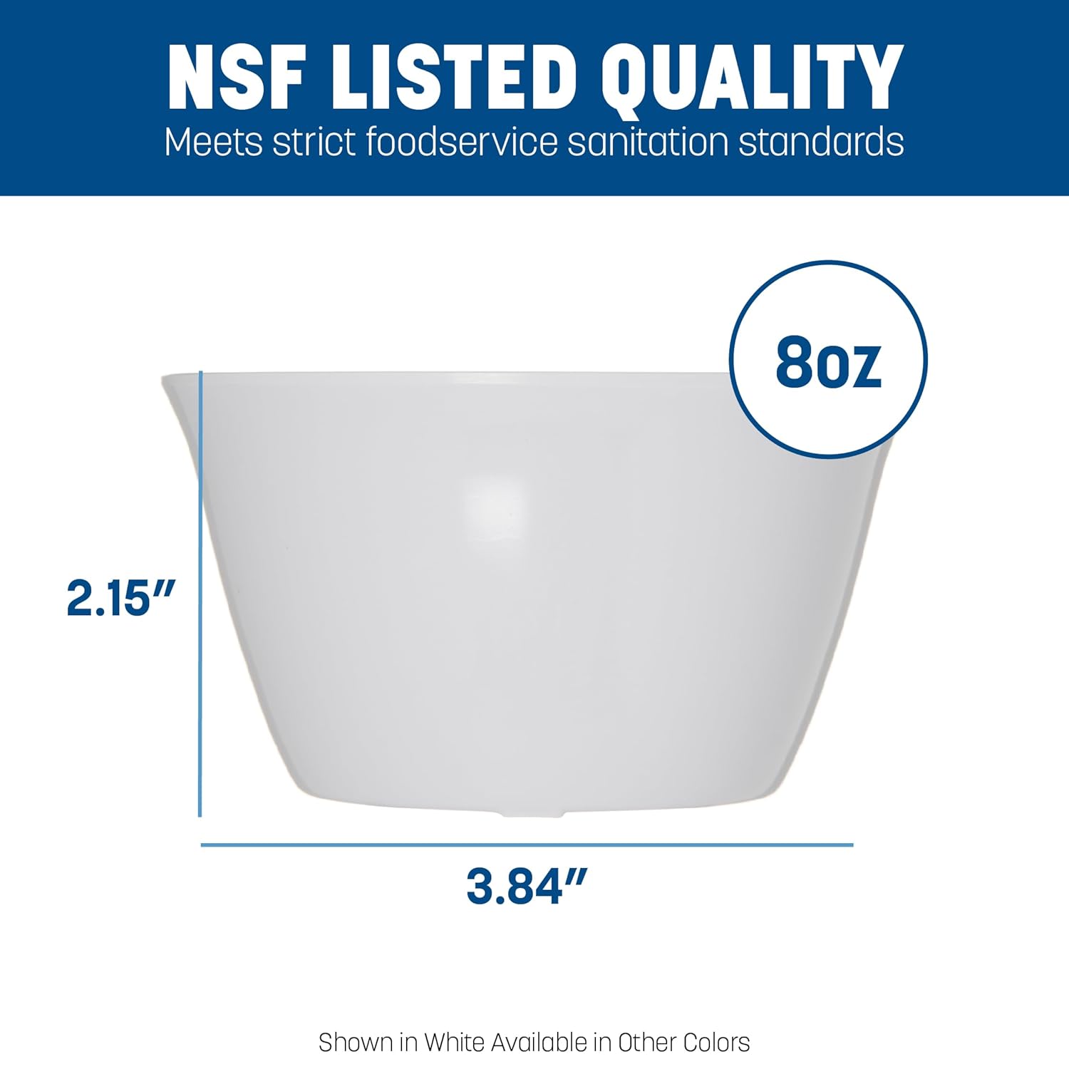 Carlisle FoodService Products Dallas Ware Plastic Bouillon Cup, Cup Bowl For Restaurants, Hospitals, 8 Ounces, Bone