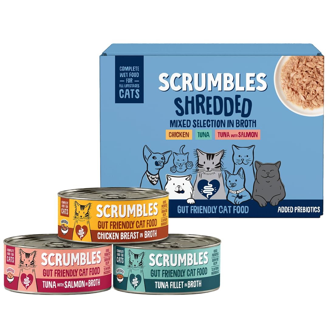Scrumbles Grain-Free Wet Food for Cats in Broth Classic Selection, 12 x 70 g