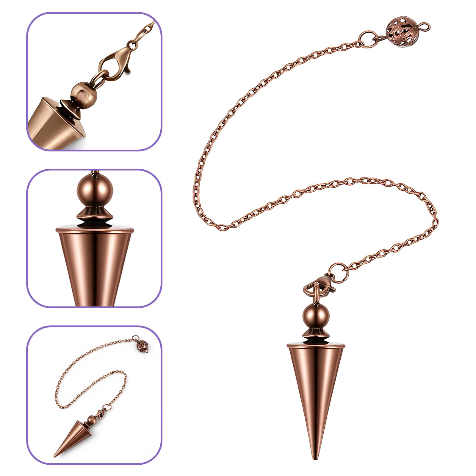 Sibba Heilung Pendel Spirituelles Weissagungs Pendulum Kupfer Wünschelrute für Spirituelle Heilung Meditation Reiki Balance Chakra Führung