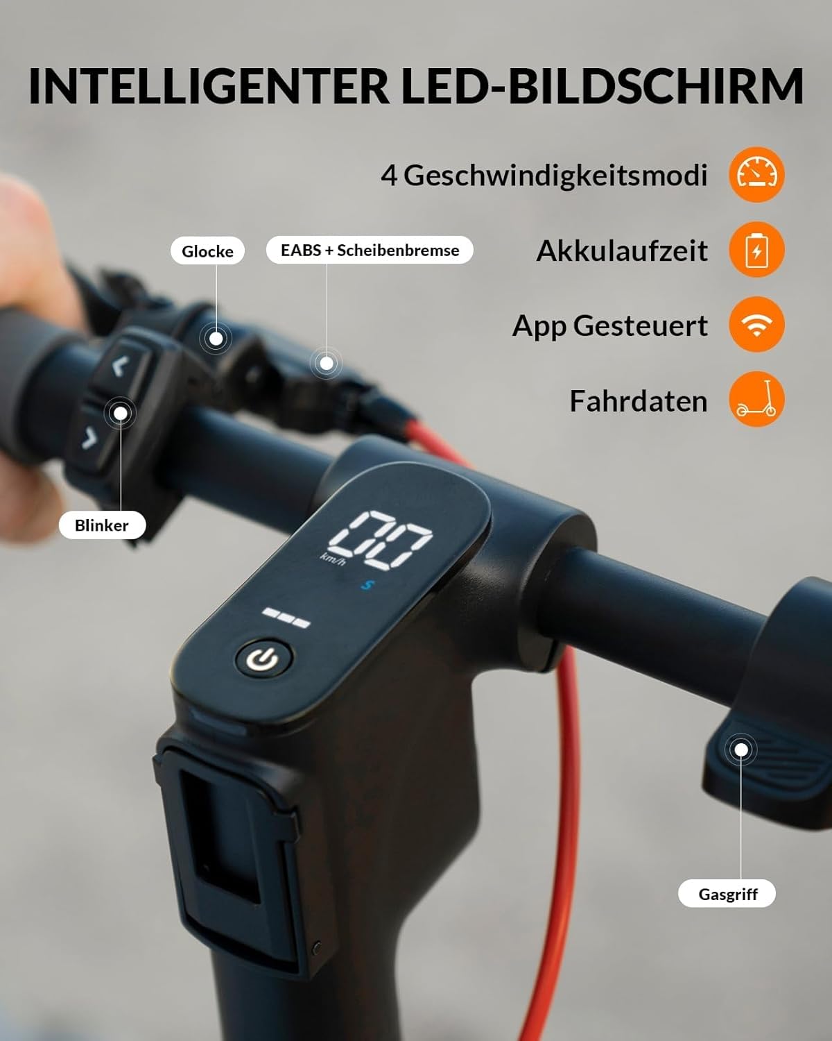 5th Wheel V30/V40Pro/V30Plus E Scooter mit Straßenzulassung, 20km/h, 32/40km Reichweite, 10/8,5 Zoll E Roller, 120kg Tragkraft, Blinker, APP, Vierfach-Federung,Dual-Bremse Elektroroller für Erwachsene