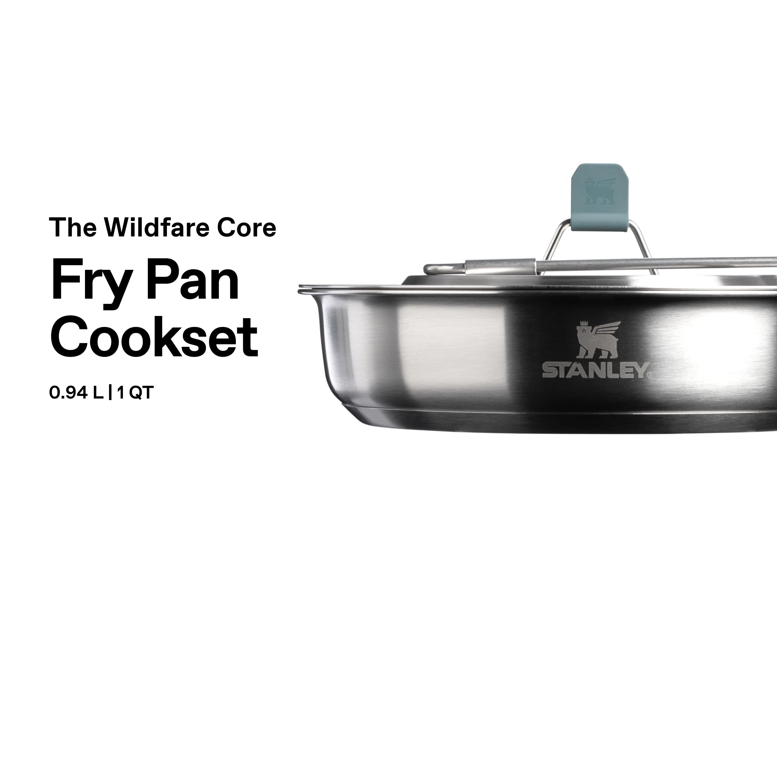 Stanley 1913 Wildfare Fry Pan Cookset 0.94L - Shale/Charcoal | Edelstahl-Camp-Kochset - Packbar - Spülmaschinenfest - BPA-frei - Für Camping und Wandern