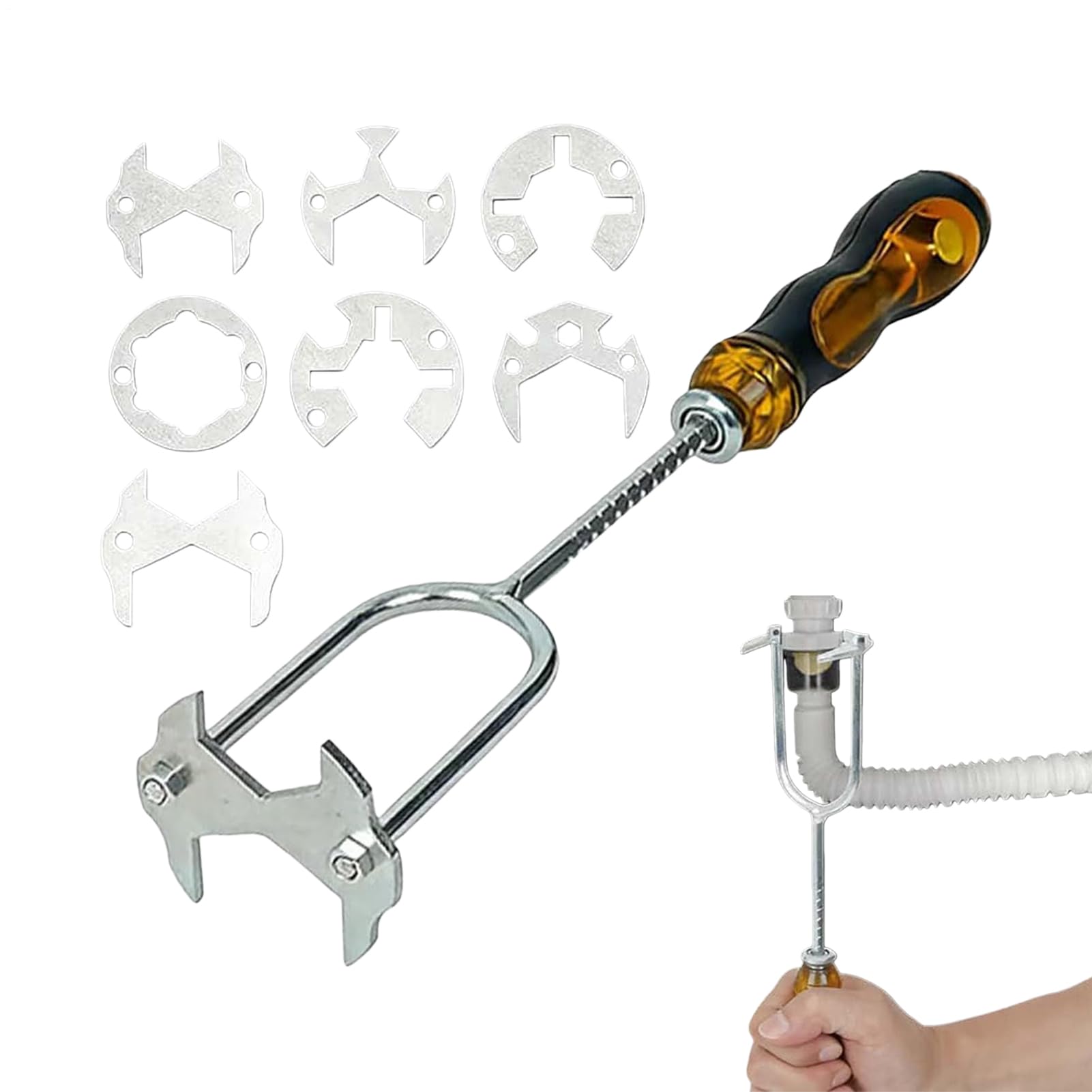 Llave Para Fontanería Y | Llave Ajustable Y Multifuncional Para Lavabo | Herramienta De Fontanería Para Grifo Del Lavabo - Para Reparación, E Instalación En El Hogar