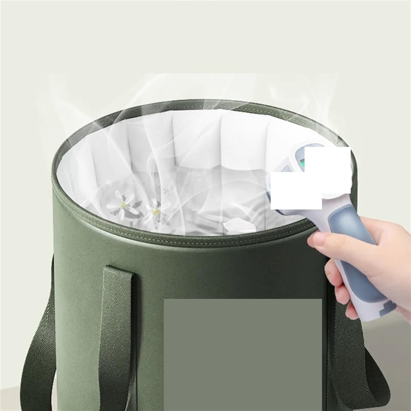 Cubo Plegable Para Remojo De Pies Cubo plegable for baño de pies con tapa, lavabo portátil for remojar, bañera multifuncional for for viajes al aire libre(Green)