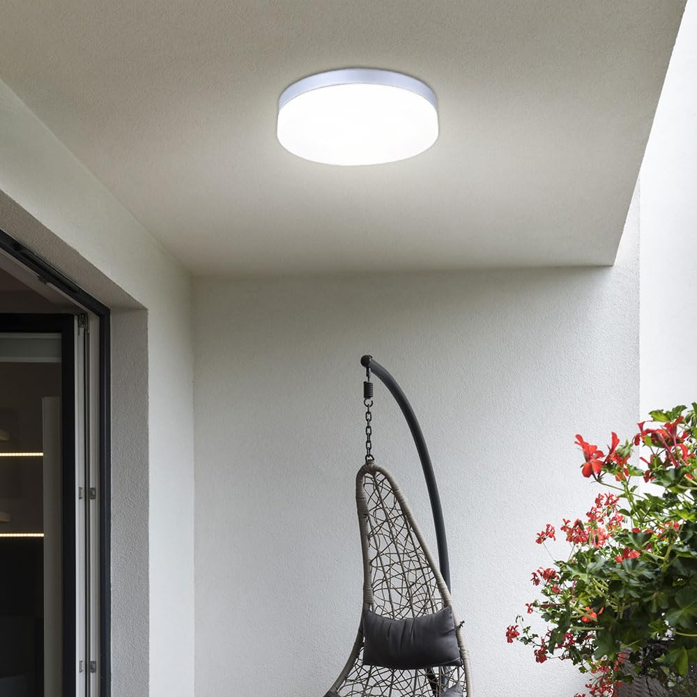 Globo Deckenleuchte Alu Glas opal, 3 x 40 W, E27, IP44, ø 30 cm 32113