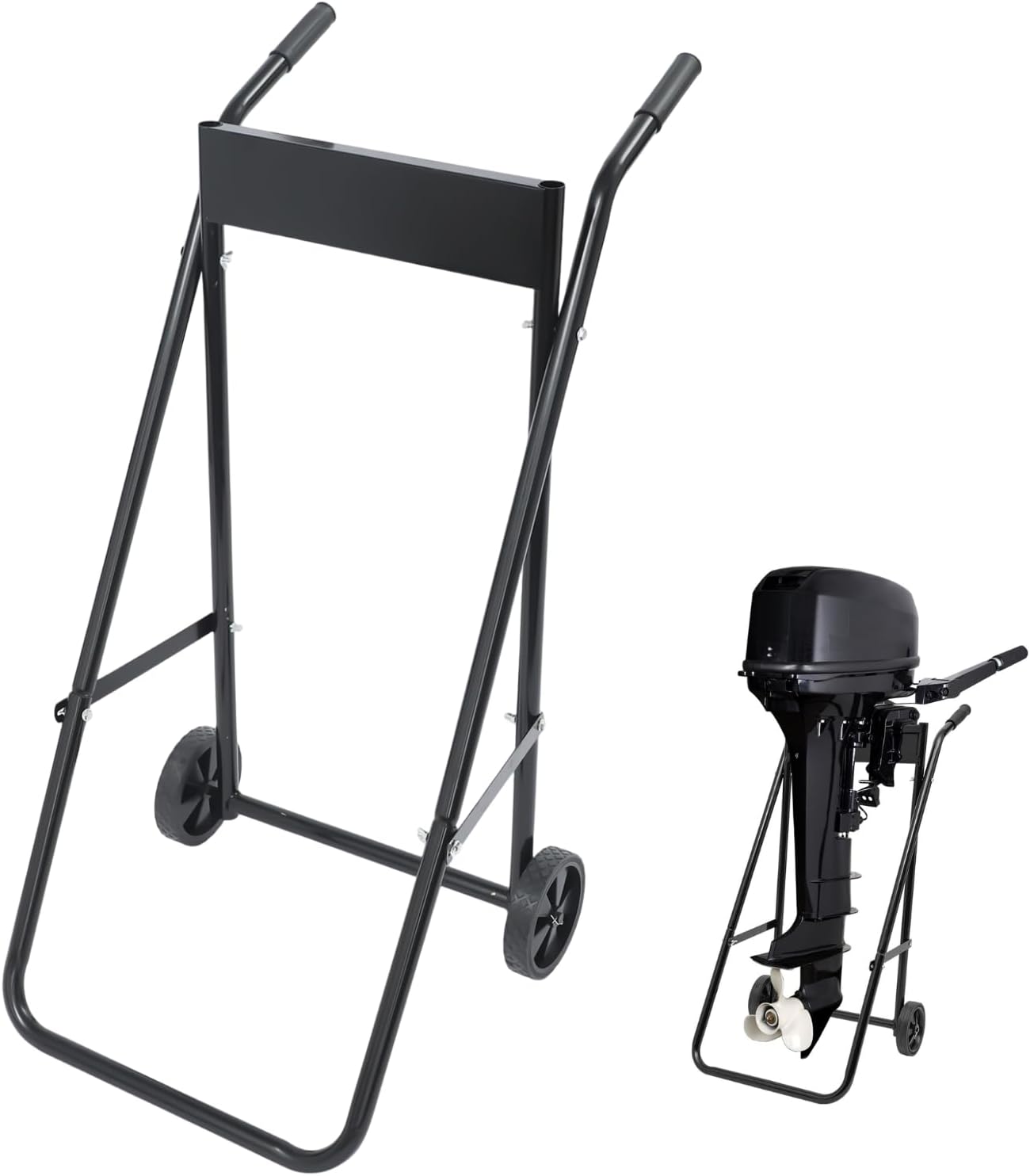 Outboard Boat Motor Stand Cart, 88 LB Load Outboard Motor Carrier Multi Purposed Portable Boat Motor Engine Trolley for Long/Short Shaft Motor Repair, Maintenance, Storage