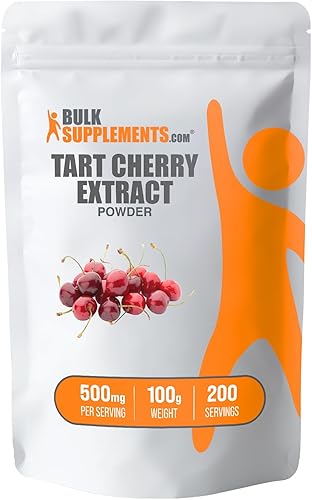 BULKSUPPLEMENTS.COM Polvo de extracto de cereza agria, suplemento de hierbas, fuente antioxidante, sin gluten, sin azúcar, 500 mg por porción, 200