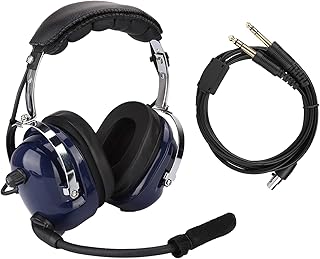 General Aviation Headset with Microphone Dual Plug Pilot Headphone Universal 3.5mm Noise Reduction Headset for Pilots Noise Reduction Hearing Protection