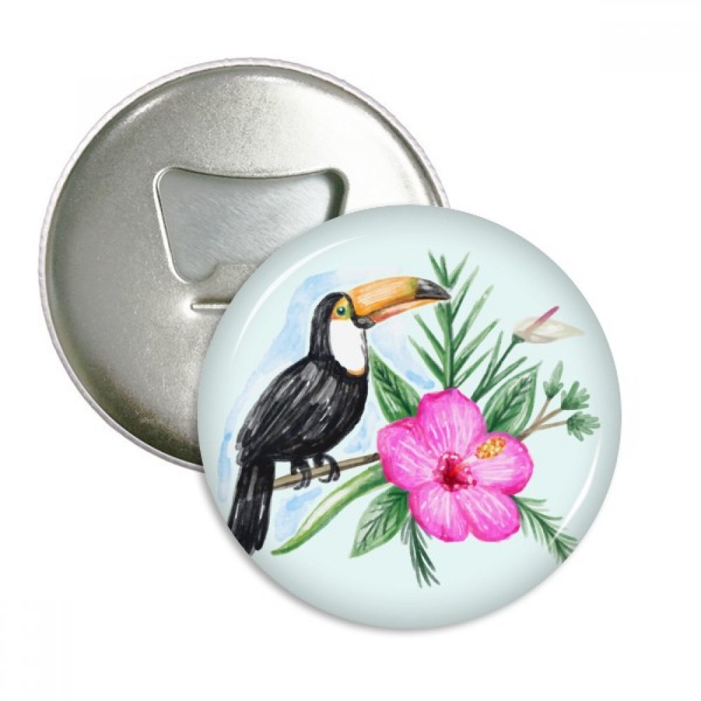 Ouvre-bouteille Ramphastos Toco avec aimant de réfrigérateur en argent, lot de 3 badges