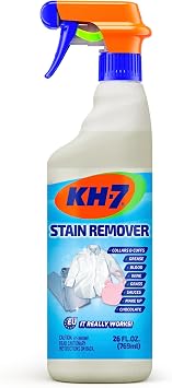 KH7 Stain Remover Powerful Pre-Treatment for Tough Stains on Clothes. Removes All Types of Stains, Blood, Grass, Grease, Makeup and More, 26 oz