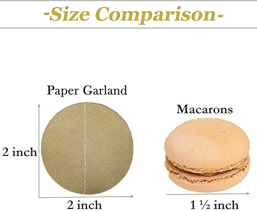 Miniatura 10 de MerryNine Guirnalda de papel de 5 unidades, guirnalda de papel con purpurina de 65 pies, decoración para colgar, pancarta para baby shower, blanco