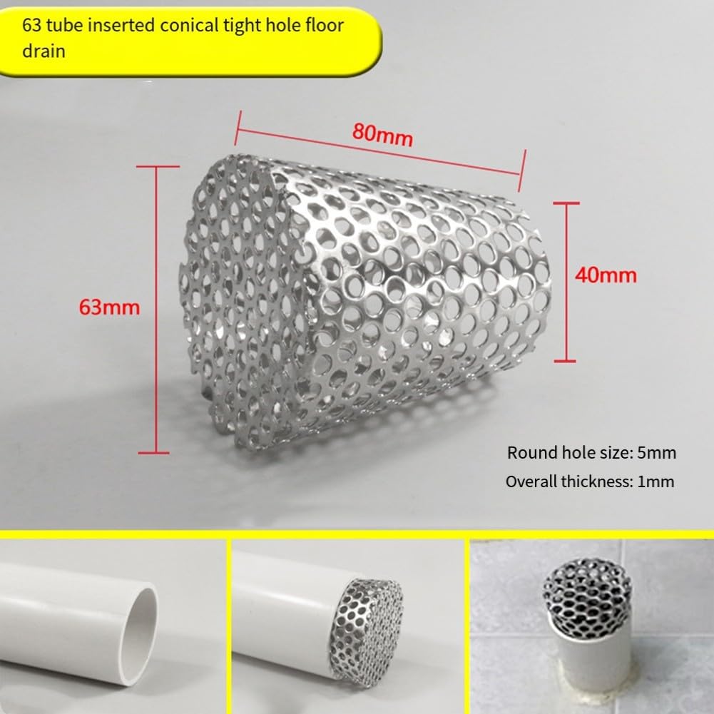 Filtro de Drenaje de Piso Resistente de Acero Inoxidable 304 antiobstrucción, Adecuado para Usar en Jardines, Balcones y áreas de Piscina.