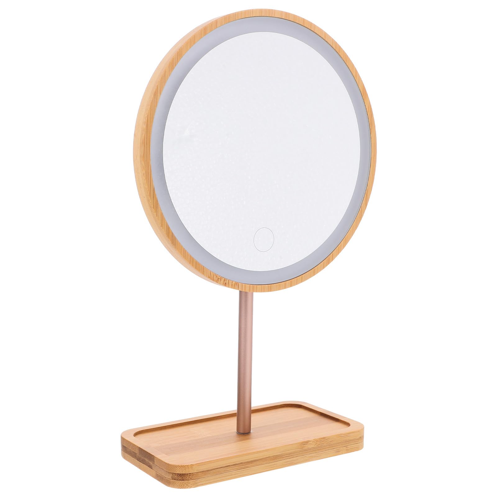 Miroir de maquillage LED de bureau en bois pour une coiffeuse lumineuse