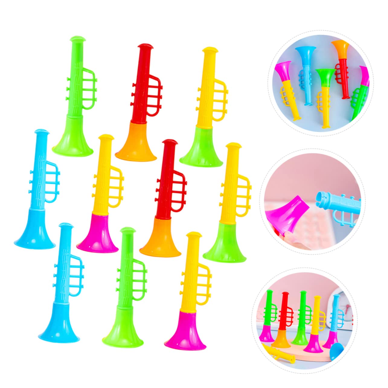 Garneck 30pcs Trumpet Horn Musical Instrument Fan Trumpet Party Mini Small Trumpet Music Musical Learning Trumpet Blowing Trumpet Learning Abs