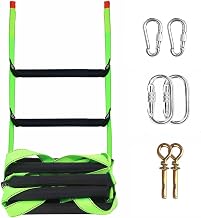 Rope Ladder 10 m, Rescue Ladder with 2 Carabiners, Fire Rescue Ladders, Safety Rope Ladder, Up to 600 kg