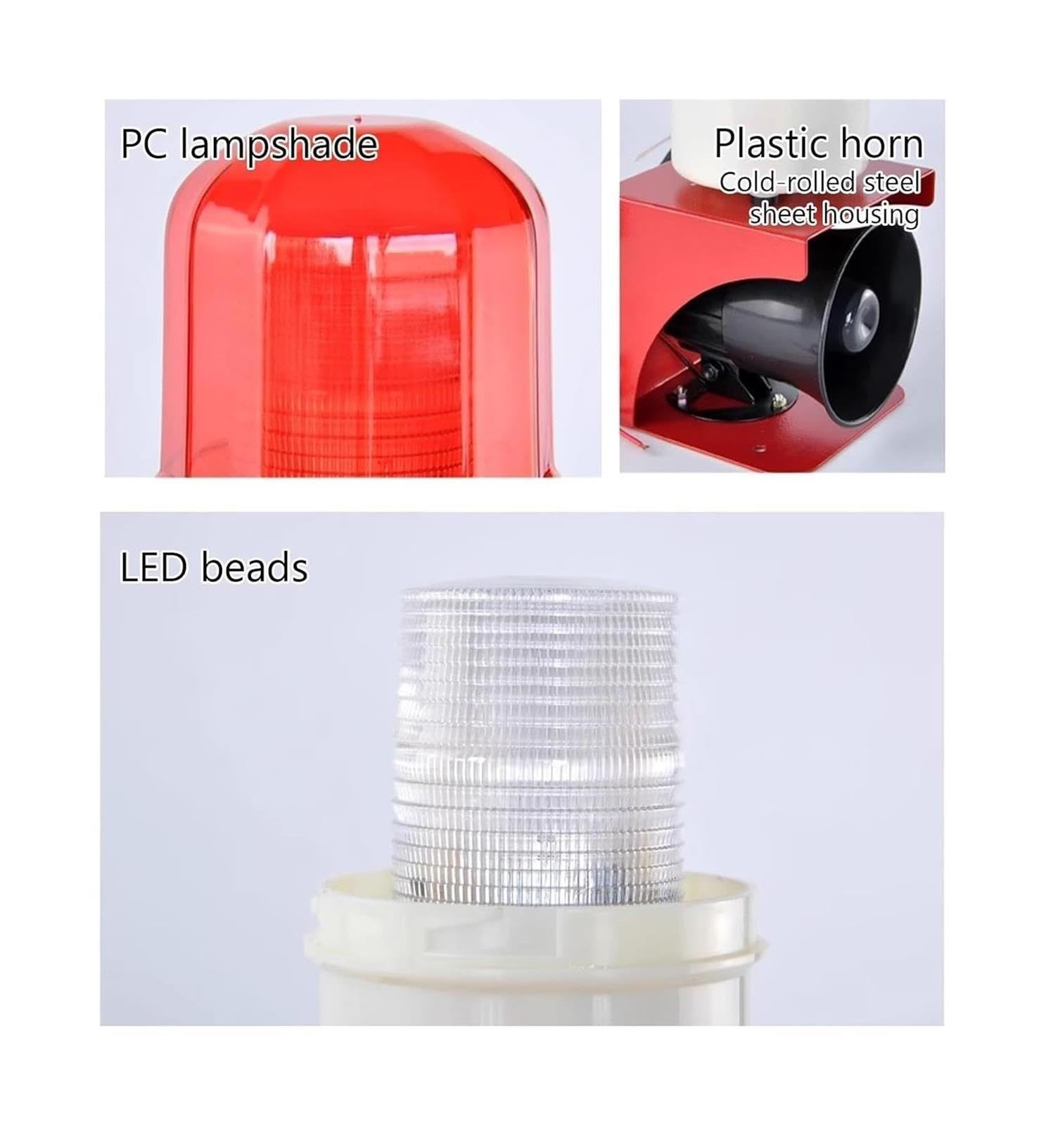 LED-Sirenenalarm aus PC und Stahl
