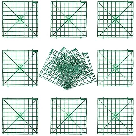 Artificial Flower Grid Panels,DIY Flowers Wall Frames,Flowers Wall Arches Backdrop,Plastic Fences Frames for Wedding Party Decoration,Flower Grids,Artificial Flowers Plant Base,12Pieces,10x10 Inches Cover