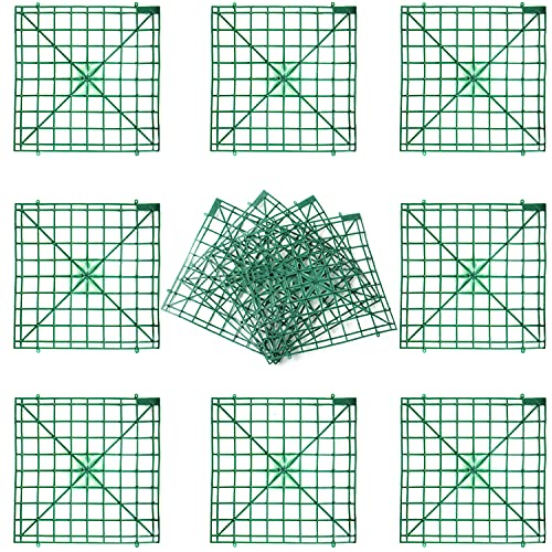 Lot de 12 panneaux de grille de fleurs artificielles, cadres muraux de fleurs, toile de fond, clôtures en plastique pour décoration de fête de mariage, base...