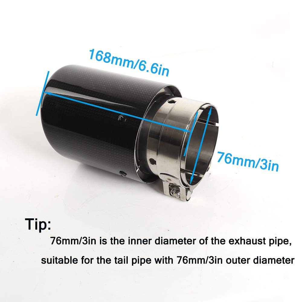 Embout Silencieux Échappement 76mm 3'' Universel Acier Inoxydable - Tuyau Camion