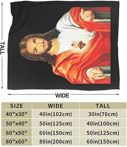 Miniatura 6 de Manta de franela ultrasuave del Sagrado Corazón de Jesús para habitación, manta de franela cálida