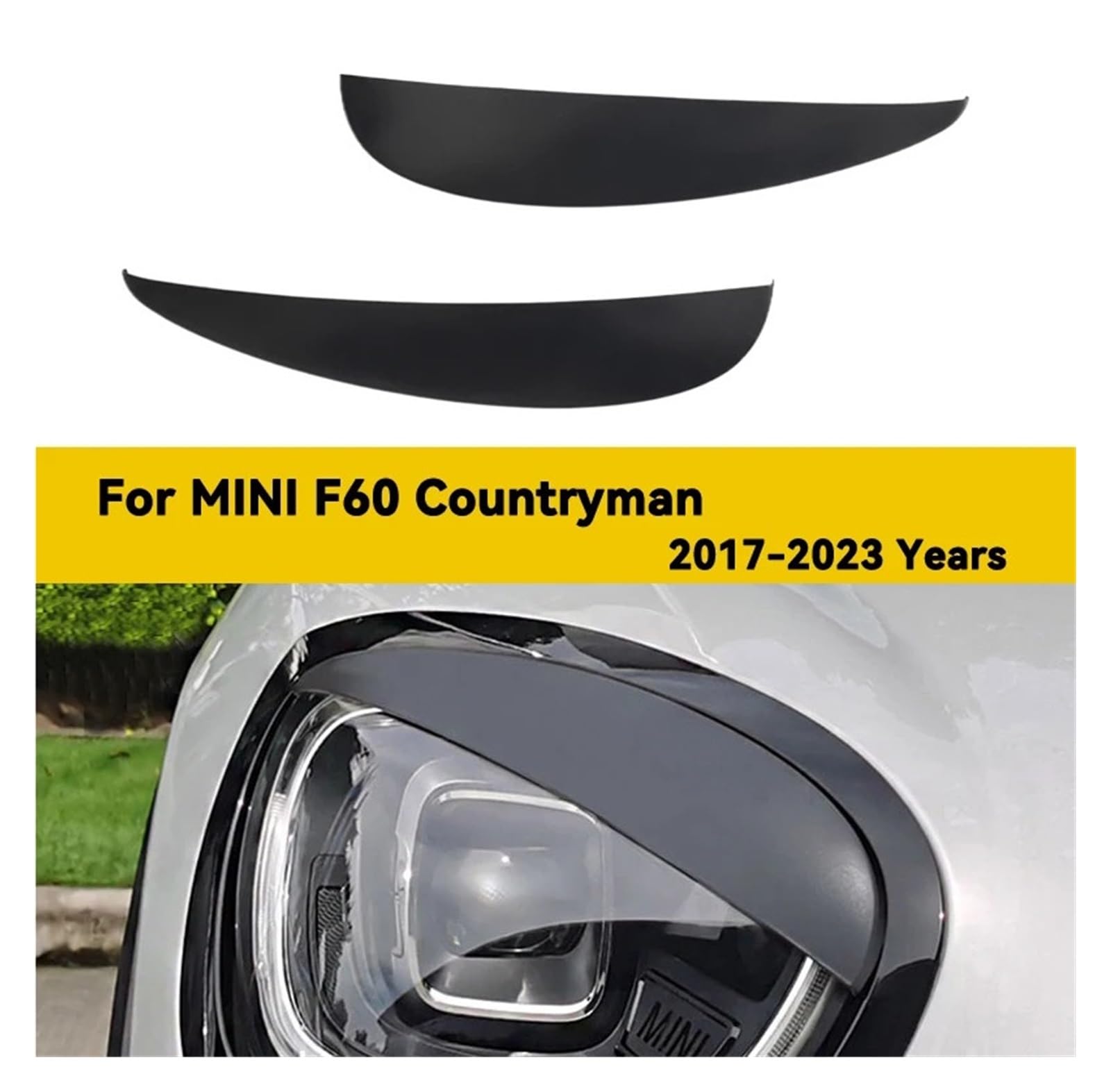 Reflektor przedni osłona brwi podkład włóknisty FRP powieki akcesoria samochodowe, Compatible With Mini, Countryman F60 2017-2023