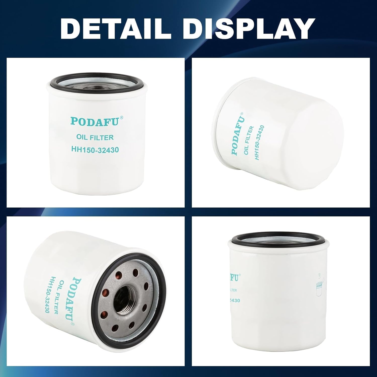 HH150-32430 Oil Filter Compatible with Kubota D722 D902 WG750 WG752 WG972 Grasshopper 321D 325 325D 329 432 721 721D 725 729 932 Tractors Replace 70000-15241 HH1J0-32430 (6PCS)