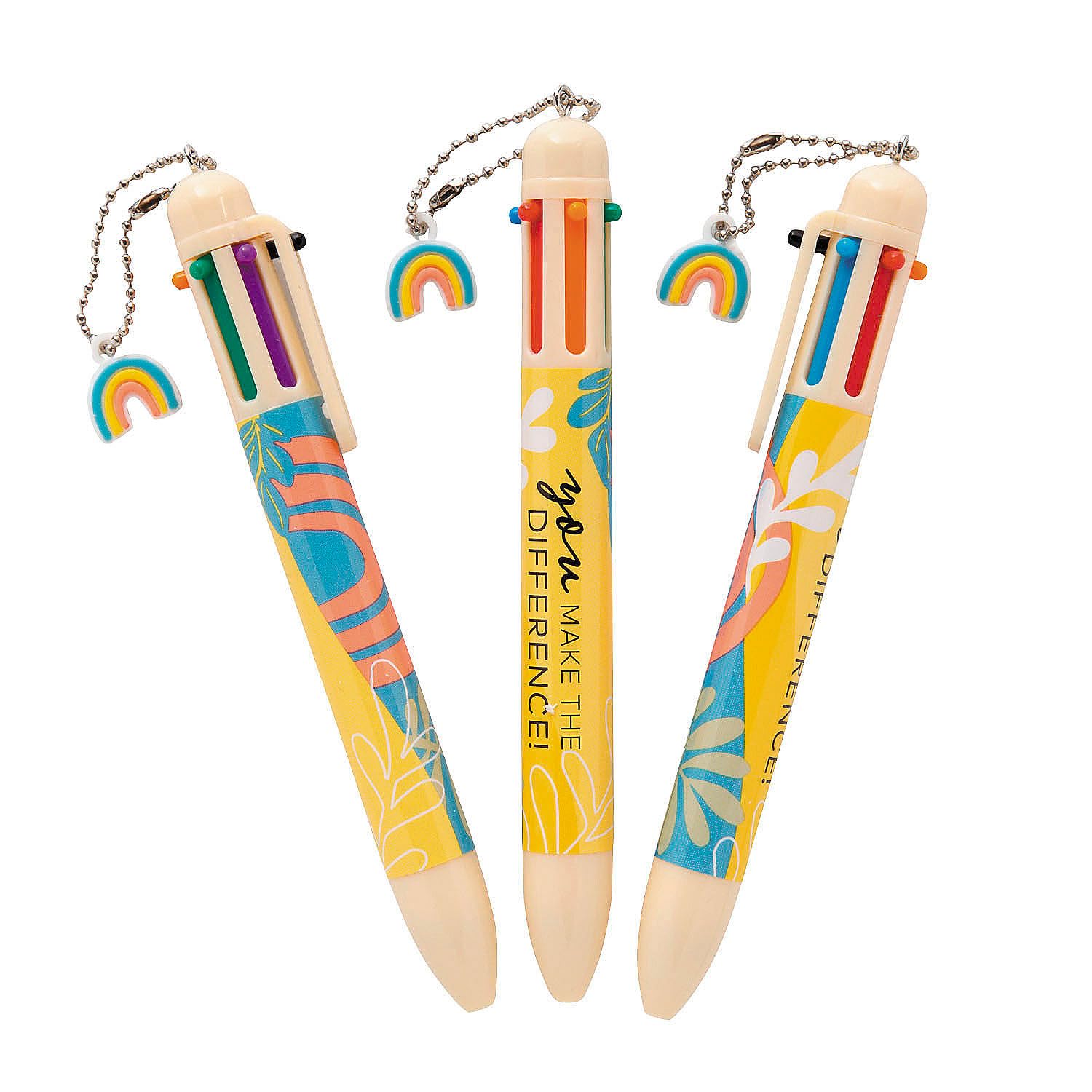 Fun Express 5 1/2" Appreciation Shuttle Pens with Rainbow Charm - 12 Pc.