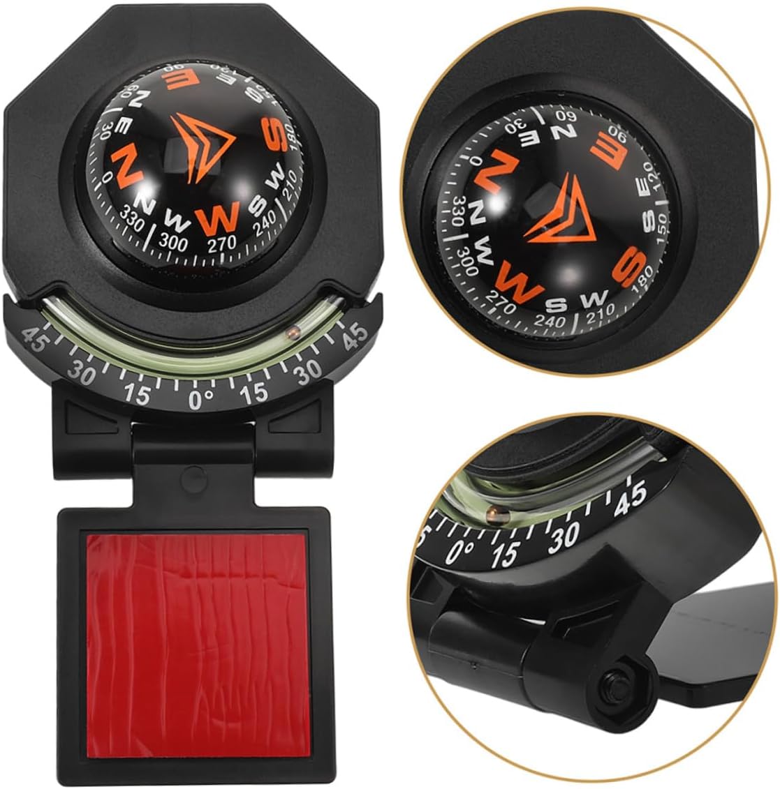 TIDTALEO 2pcs Car Mount Compass with Inclinometer for Vehicle Dashboard High Precision Ball Compass for Auto and Boat Navigation for Outdoor and Marine Use