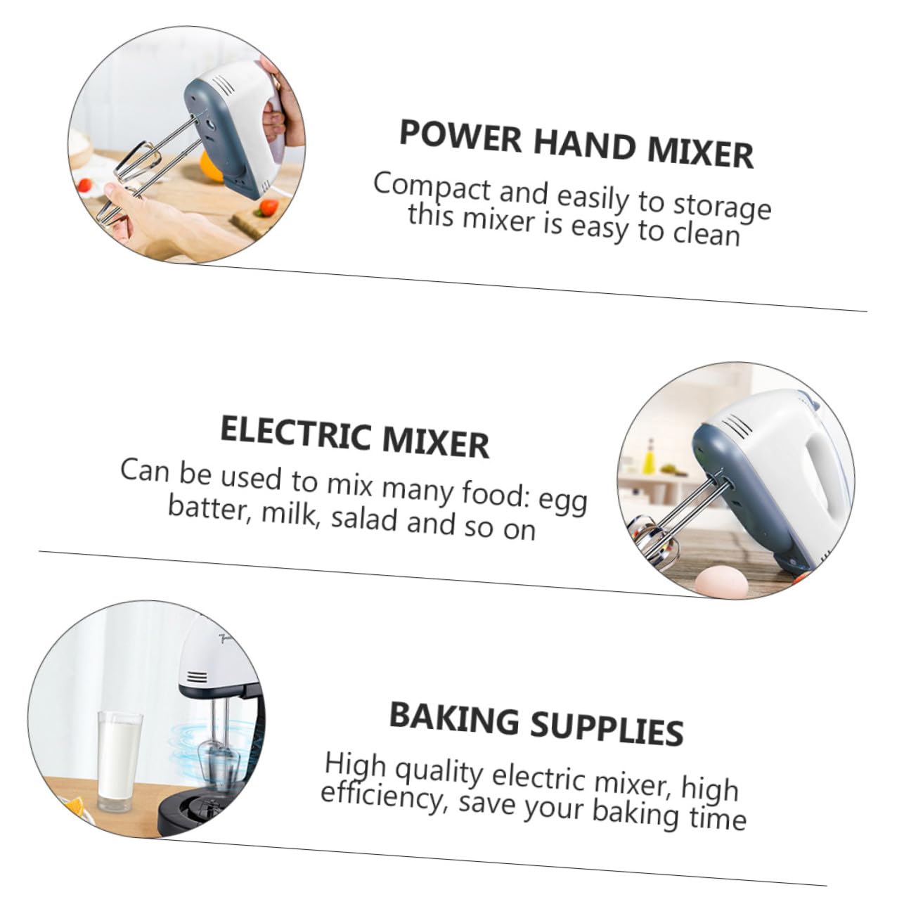 Sbattitore Elettrico 7 Velocità Bianco in Plastica e Acciaio | Cucina e Casa per Preparazioni Dolciarie, Facile da Pulire, Mixer Manuale per Amanti della Pasticceria