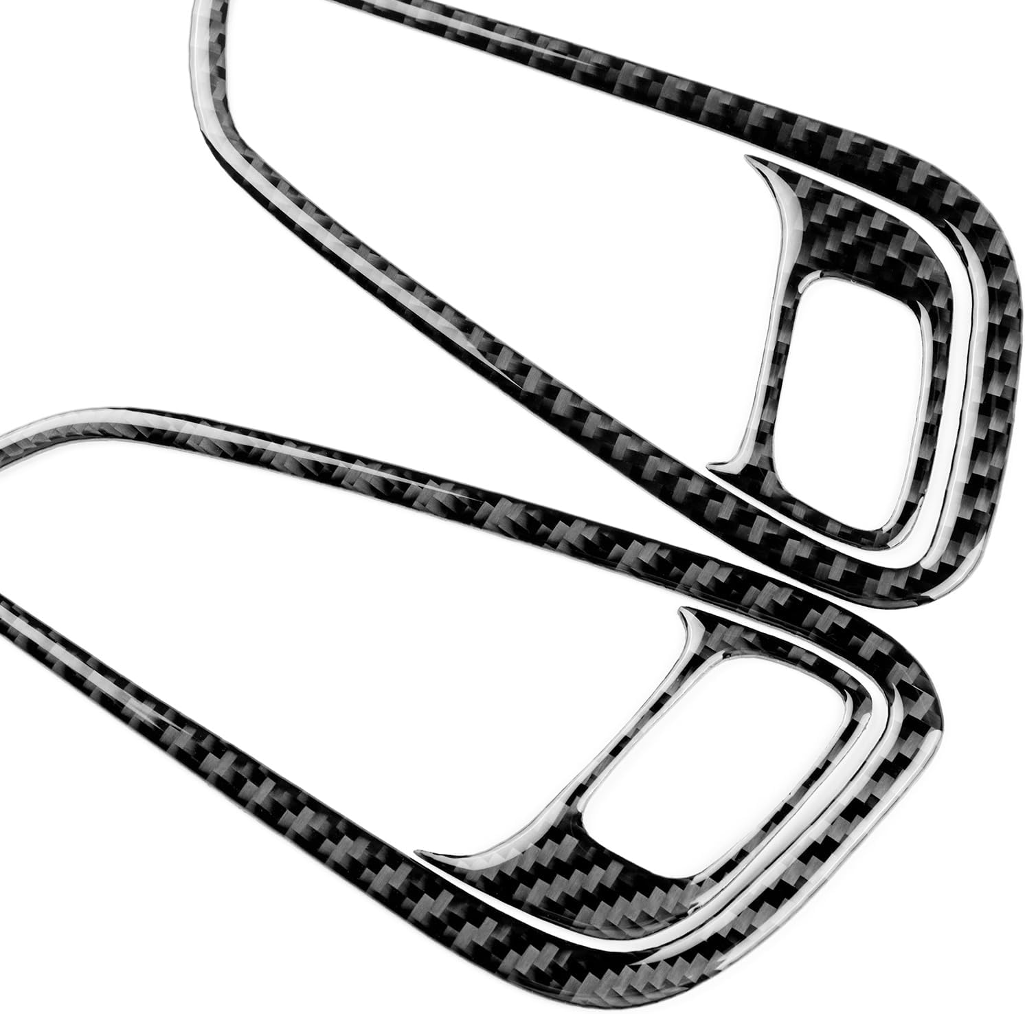 Real Carbon Fiber Inner Door Handle Frame Sticker, Covers for Ford Focus RS/ST/SE/ECO Boost (2015-2018), Interior Decal Car Accessories, Black