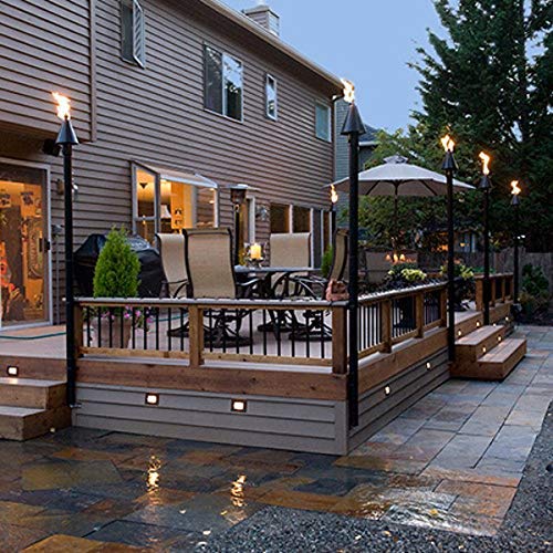 Big Kahuna Gas Tiki Style Torch - Exotic Propane Or Natural Gas Lamp Includes A 82" Steel Pole For Easy Set Up - Permanent Outdoor Lights Are Great For Landscape Lighting (Black Cone With Ignition) #TOP7