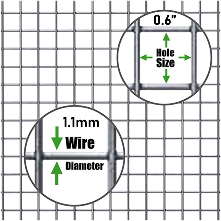1 Roll Stainless Steel Chicken Wire Netting - 60" x50' Garden Fence Mesh, Flexible Anti-Rust Hardware Cloth for Rabbits, Dogs, and Plant Support - Silver Color