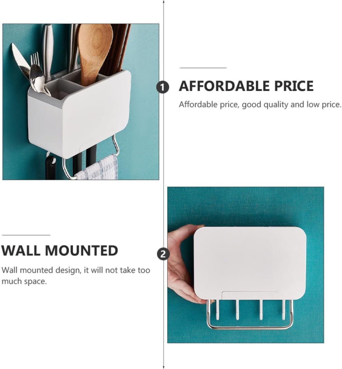 Multi-functional Wall Mounted Chopsticks Holder and Cutlery Drainer Made of Abs and Space Aluminum, Stylish Kitchen Storage Rack for Efficient Drying and Organizing Utensils