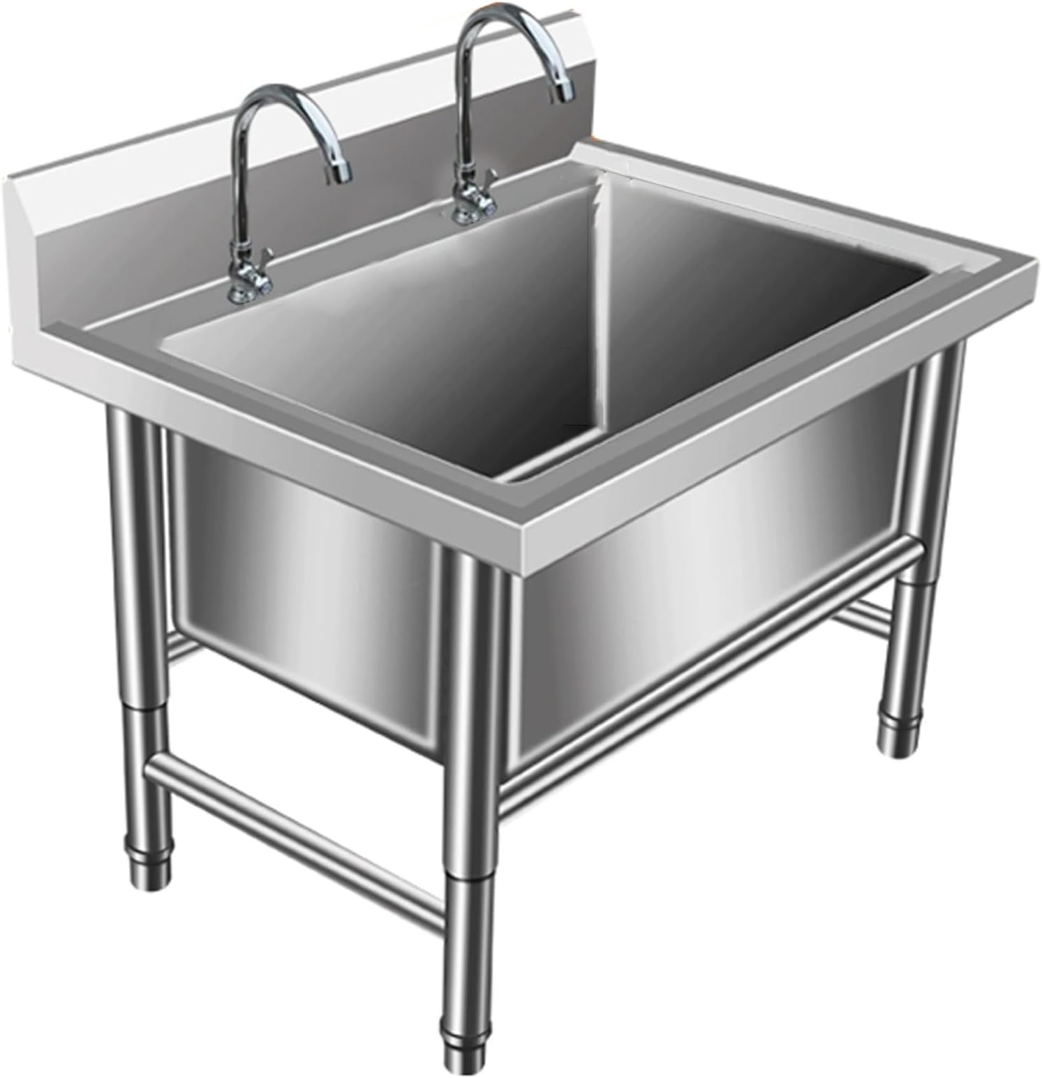 Commercial-Grade Utility Mop Sink,Large-Capacity Deep-Dish Floor-Mounted Sink,Multi-Functional Mop Bucket Laundry Drain Basin,Suitable For Kitchens/Dining Areas(39.4x23.6in)