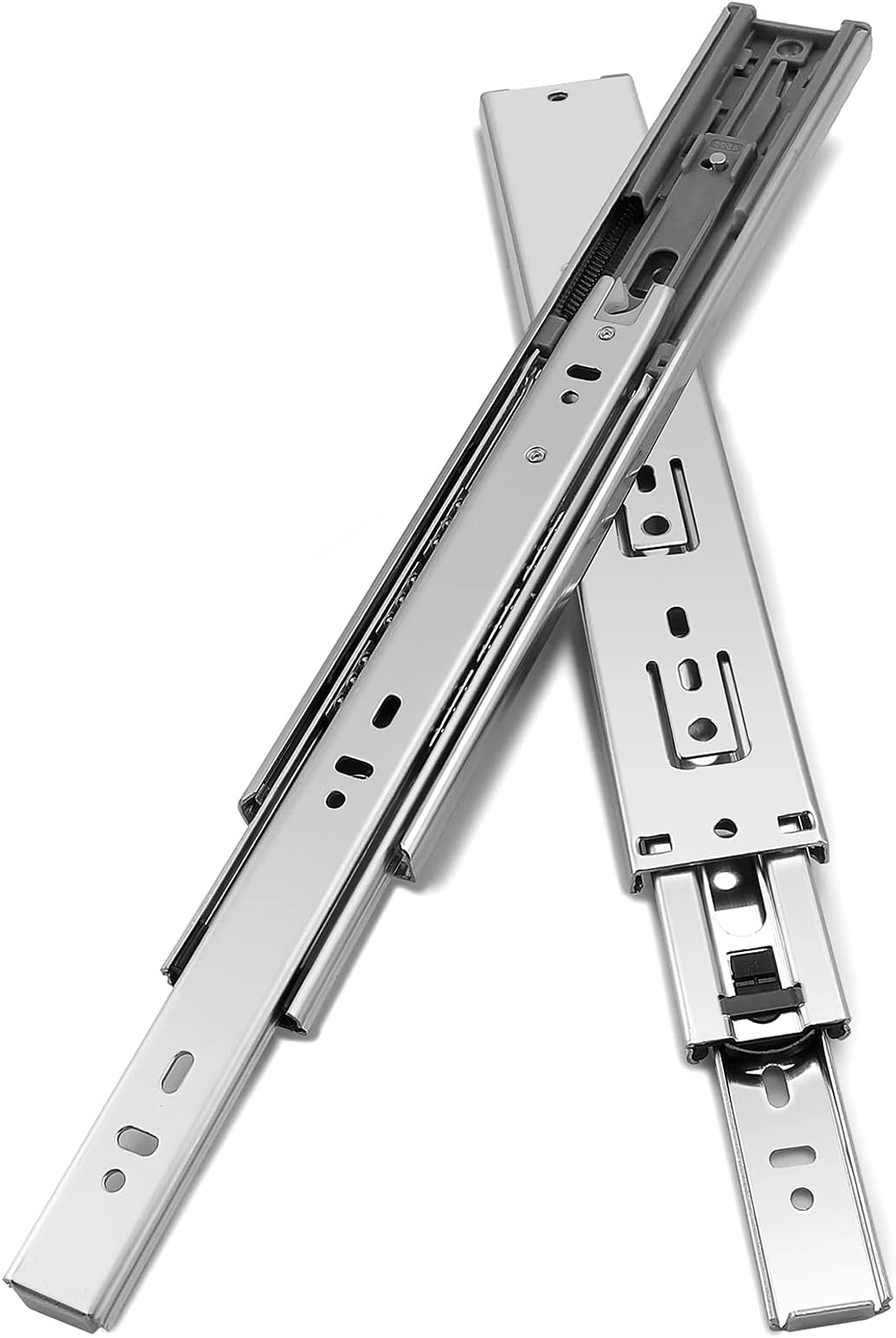 18 Inch 100 LB Capacity Full Extension Soft/Self Close Ball Bearing Side Mount Drawer Slides - 10 Pair Pack