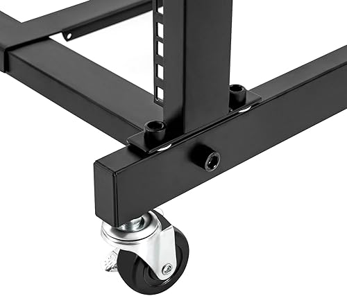 Miniatura 6 de 12U ajustable DJ Stand Mixer Rack Music Show Equipo Rack Rolling Stage Cart Negro